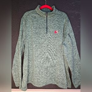 Lands End Men’s 3XL  Green Sweater Fleece Quarter Zip Pullover